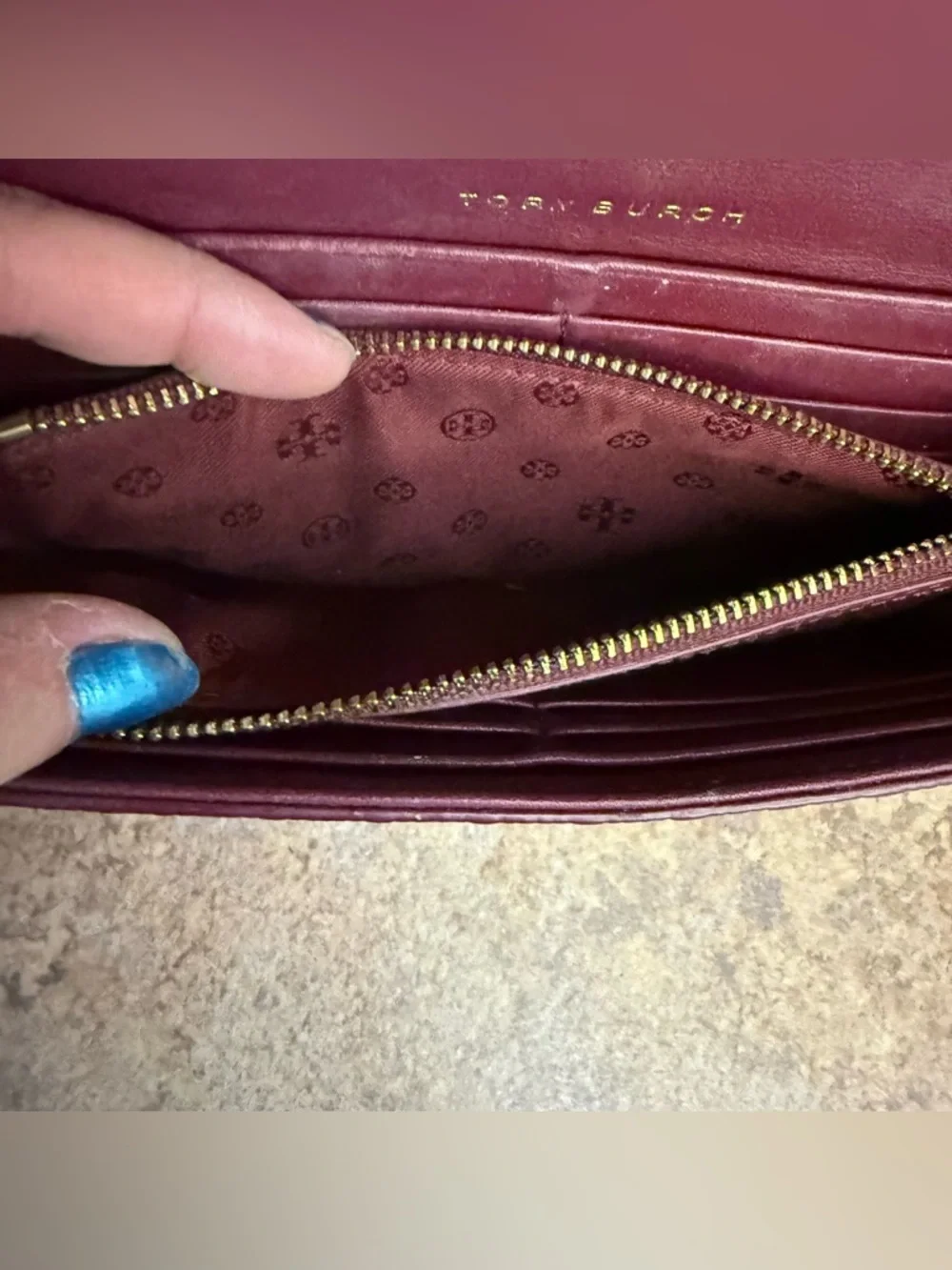 Tory Burch burgundy wallet
